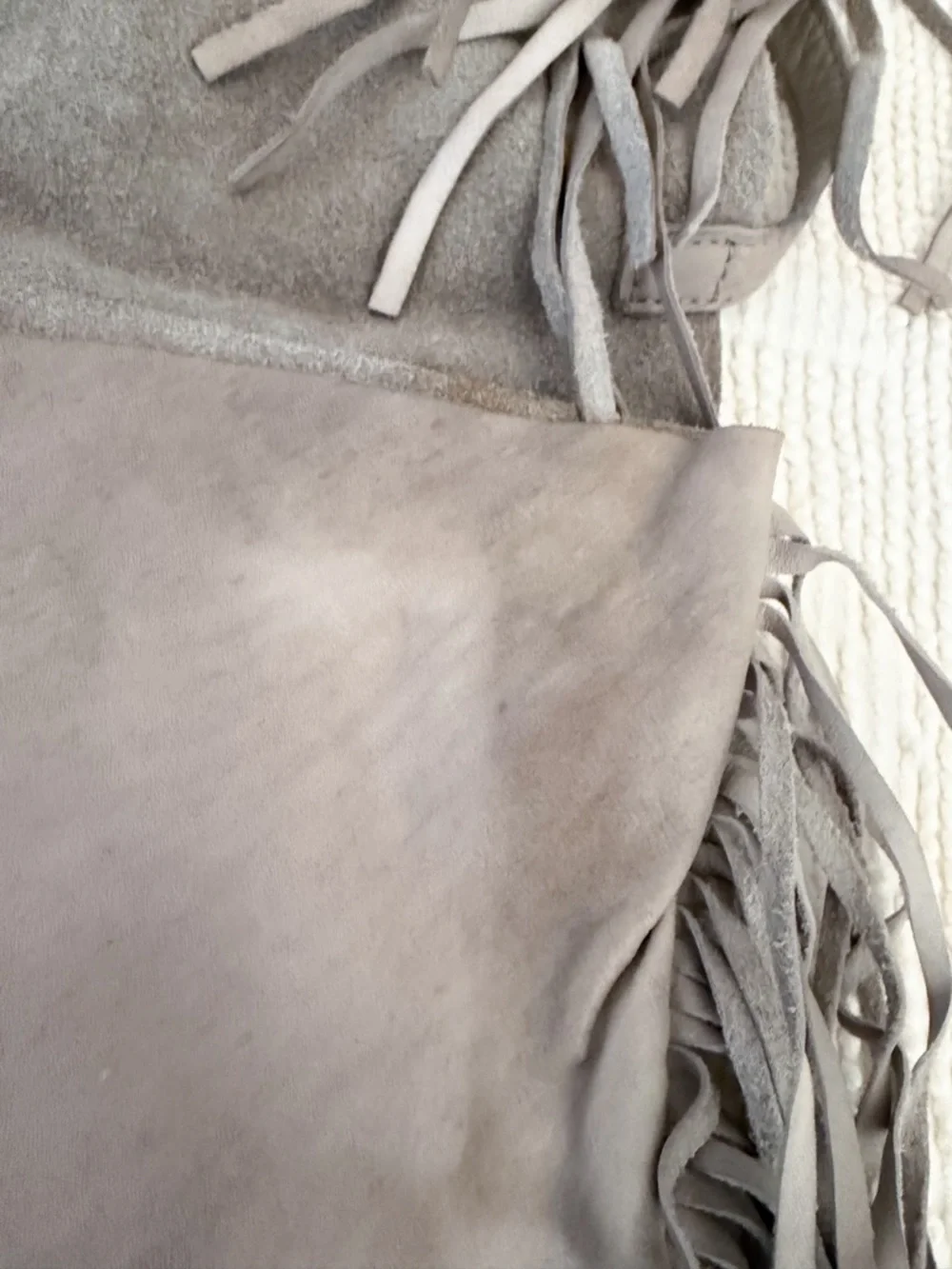 Freebird by Steven leather Fringe Boho Crossbody Bag Grey - Picture 4 of 12